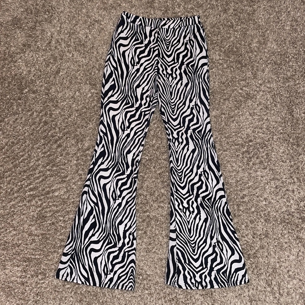 Flared zebra pants
